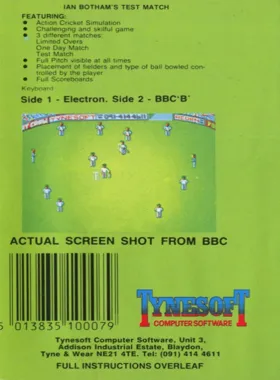 Ian Botham's Test Match (198x)(Tynesoft)[b] box cover back